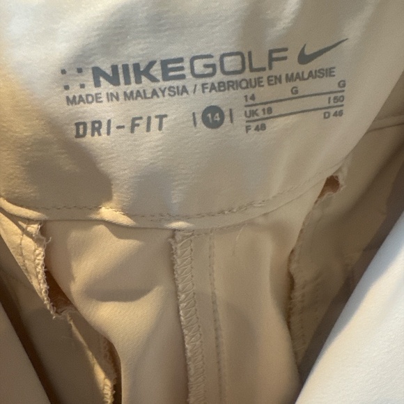 NIKEGOLF Women's Light Khaki Beige Tour Performance Dri-Fit Crop Pants Size 14 - Picture 7 of 9